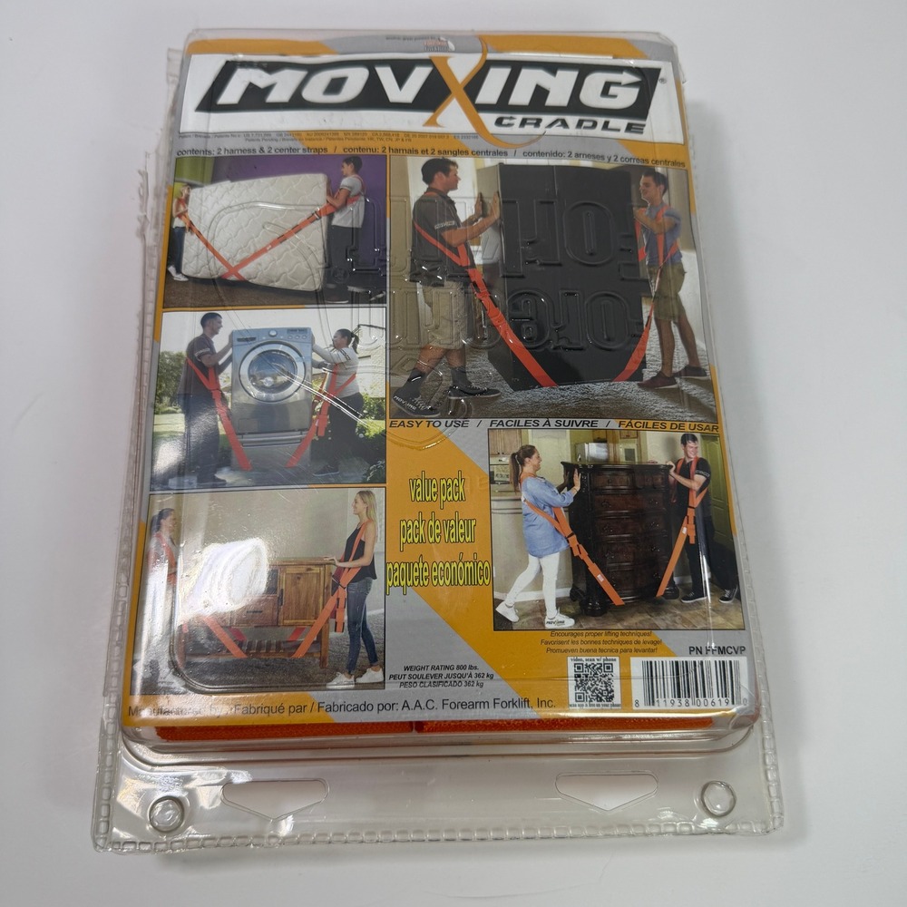 Forearm Forklift Moving Cradle Lifting Straps Orange Value Pack FFMCVP 800lb Cap